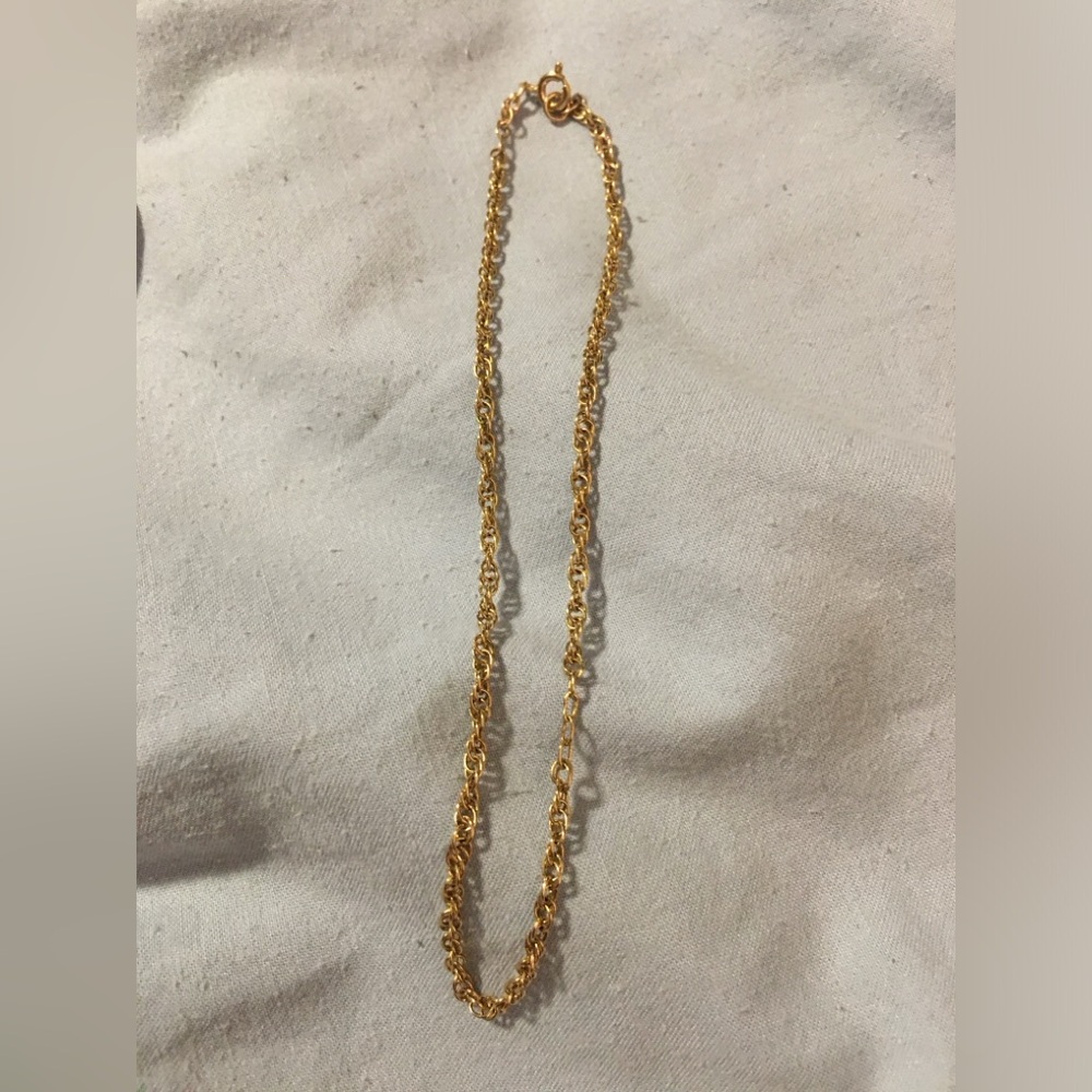 gold tone link necklace or anklet - small